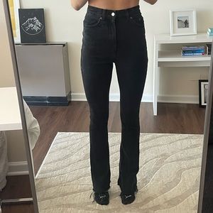Super High Rise Black Flare Jeans